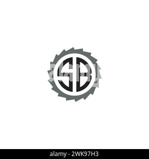 Letter SB and Saw Blade logo or icon design Stock Vector