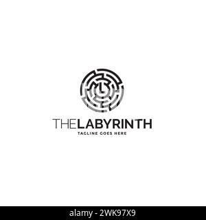 maze labyrinth logo template. vector illustration Stock Vector Image ...
