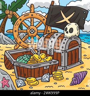 Pirate Helm with an X Flag Cartoon Colored Clipart Stock Vector Image ...
