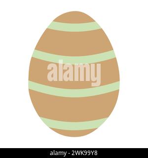 Easter egg Decorated with Colorful Stripes For Egg search or Hunt activity with the kids. Vector Flat or Cartoon Illustration Isolated on White backgr Stock Vector