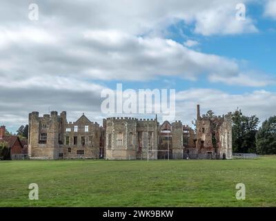 Midhurst England - September 27 2020:  view of the ruins of Cowdray House in Midhurst West Sussex Stock Photo