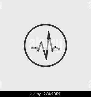 Vector linear pulse Icon. cardiogram beat wave. Stock vector illustration isolated on white background. Stock Vector