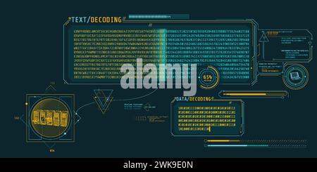 Server data processing interface with text decoding Stock Vector Image ...
