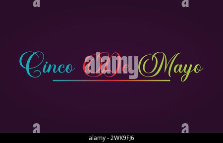 Cinco De Mayo Text And Purpel Background design Stock Vector