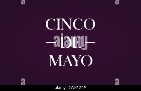 Cinco De Mayo Text And Purpel Background design Stock Vector
