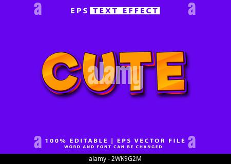 Cute 3d eps editable text effect Stock Vector