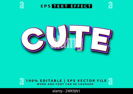 Cute 3d eps editable text effect Stock Vector
