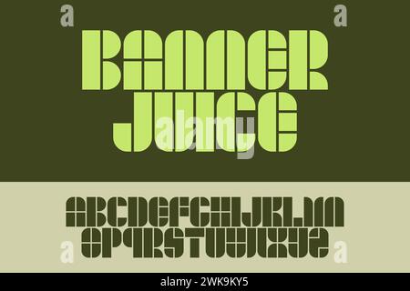 Design Banner Juice Typeface Alphabet Typography Font Letter Text Stock Vector