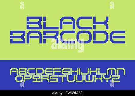 Design Black Barcode Typeface Alphabet Typography Font Letter Text Stock Vector