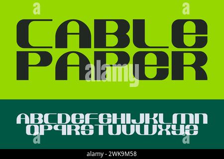 Design Cable Paper Typeface Alphabet Typography Font Letter Text Stock Vector