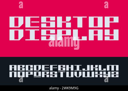 Design Desktop Display Typeface Alphabet Typography Font Letter Text Stock Vector