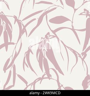 Botanical Seamless Pattern Bamboo Branches Motifs Stock Vector