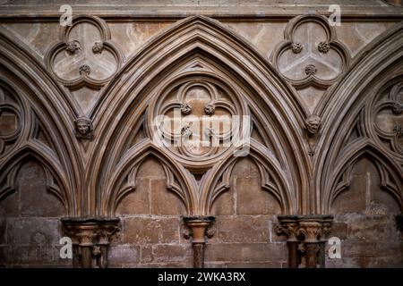 Various arched details inside Lincoln Cathedral, Lincoln, Lincolnshire, England, United Kingdom Stock Photo