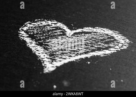 Chalk drawn love symbol heart close up Stock Photo