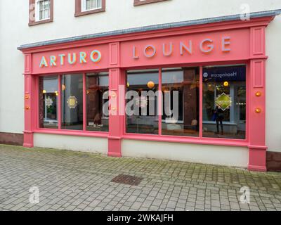 Frontage of the newly opened Arturo Lounge café bar in the New Squares area of the historic market town. Stock Photo