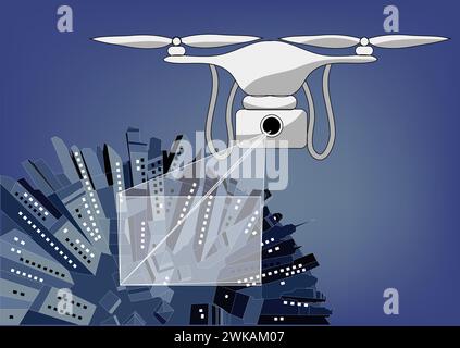 Photo With Drone. abstract vector illustration Stock Vector