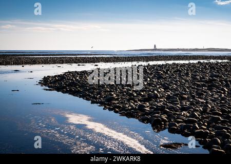 Devils Island off the coast of Nova Scotia as seen from a beach at ...