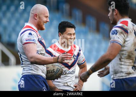 Featherstone, England - 18th February 2024 -  Wakefield Trinity's Mason Lino. Rugby League 1895 Cup, Newcastle Thunder vs Wakefield Trinity at Millenium Stadium, Featherstone, UK  Dean Williams Stock Photo