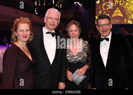 FRANKFURT, Germany, February 17;(L-R) Ranja Raab-RHEIN, former Hesse Minister President Roland KOCH and wife Anke KOCH and actual Hesse Ministerepresident Boris RHEIM during the 53rd Ball des Sports gala at Festhalle Frankfurt on February 17, 2024 in Frankfurt am Main, Germany.( picture Arthur THILL/ATP images ) (THILL Arthur/ATP/SPP) Credit: SPP Sport Press Photo. /Alamy Live News Stock Photo