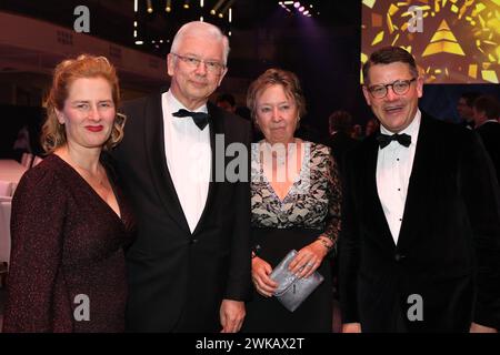 FRANKFURT, Germany, February 17;(L-R) Ranja Raab-RHEIN, former Hesse Minister President Roland KOCH and wife Anke KOCH and actual Hesse Ministerepresident Boris RHEIM during the 53rd Ball des Sports gala at Festhalle Frankfurt on February 17, 2024 in Frankfurt am Main, Germany.( picture Arthur THILL/ATP images ) (THILL Arthur/ATP/SPP) Credit: SPP Sport Press Photo. /Alamy Live News Stock Photo