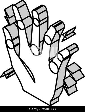 rheumatoid arthritis isometric icon vector illustration Stock Vector