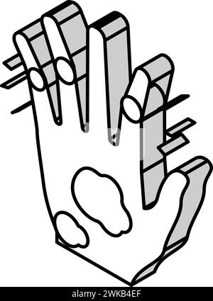 psoriatic arthritis skin health problem isometric icon vector illustration Stock Vector