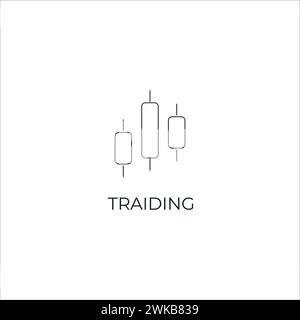Candlestick icon in linear style. financial graphic, investment profit trade. Stock vector illustration isolated on white background. Stock Vector
