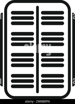 Array solar panel icon simple vector. Heat grid sun. Controller thermal ...