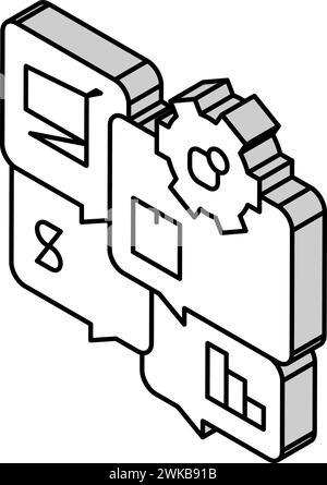 manufacturing erp processing isometric icon vector illustration Stock ...