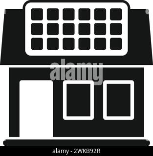 Solar panel on house roof icon simple vector. Regulator sun. Module cell Stock Vector