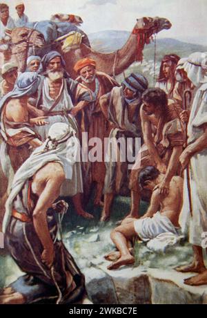 Joseph being Sold By his Brethren to the Ishmeelites (Genesis) Old Testament Stock Photo