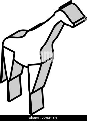giraffe animal in zoo isometric icon vector illustration Stock Vector