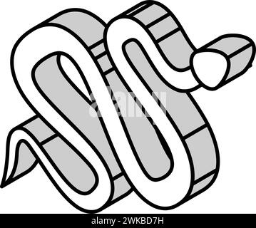 snake in zoo isometric icon vector illustration Stock Vector