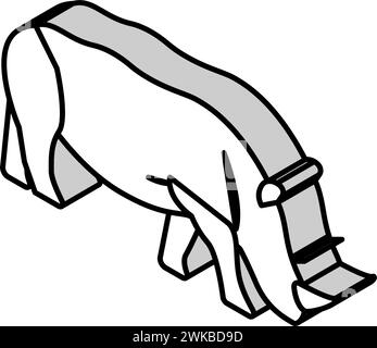 rhino animal in zoo isometric icon vector illustration Stock Vector