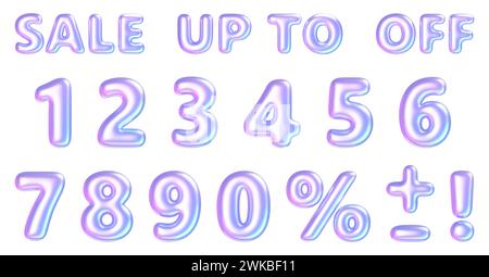 Balloon red number with percent sign and words sale, up to and off 3d render Stock Photo