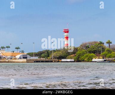 Famous Air Traffic and Submarine Tower on Ford Island at Pearl Harbor, in Hawaii, has been renovated. Stock Photo