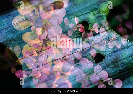 Abstract image of back garden furniture. Multiple Exposure combined with Intentional Camera Movement (ICM) Stock Photo