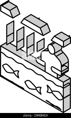 processing plant salmon isometric icon vector illustration Stock Vector ...