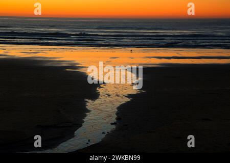 Beach sunset, Cape Lookout State Park, Oregon Stock Photo