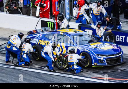 Daytona, United States. 19th Feb, 2024. Chase Elliott pits during the 66th Daytona 500, on Monday February 19, 2024 in Daytona, Florida. Photo by Edwin Locke/UPI Credit: UPI/Alamy Live News Stock Photo