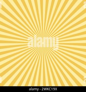Sunburst pattern with radiant yellow rays. Warm, glowing sunshine effect. Bright, energetic design. Vector illustration. EPS 10. Stock Vector
