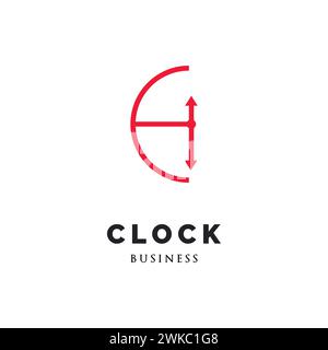 Initial Letter H Clock Icon Logo Design Template Stock Vector
