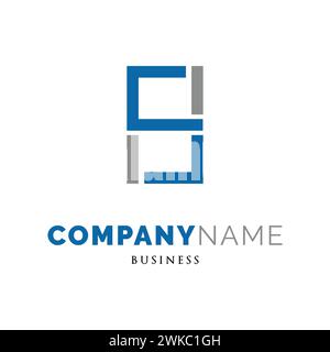 Initial Letter HS Icon Logo Design Template Stock Vector