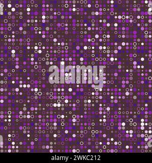 Geometric shapes composition. Various style circles in multiple colors. Deep purple, lavender, plum, dusty rose. Original vector illustration. Stock Vector