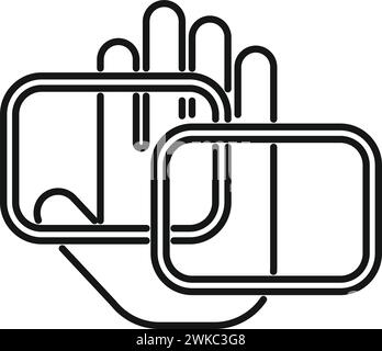 Smart palm scanning icon outline vector. Social system. Security bio smart Stock Vector