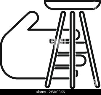 Laser palm scanning icon outline vector. Bio smart. Scan voice identity Stock Vector