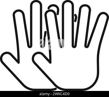Double scan palm icon outline vector. Voice identity. Automatic smart Stock Vector