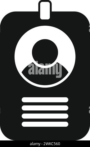 Id card planner icon simple vector. Scan verification code. Dark solitary Stock Vector