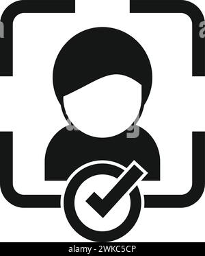 Approved access person icon simple vector. Data human. Scanner bio check Stock Vector