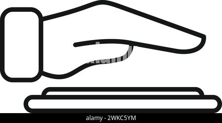 Scan hand palm icon outline vector. Individual identification. Detect face privacy Stock Vector